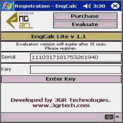 EngCalcLite(Heat & Mass Transfer) PocketPC Calculator 1.1