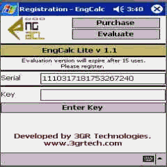 EngCalcLite(Machine Design) PocketPC Calculator 1.1