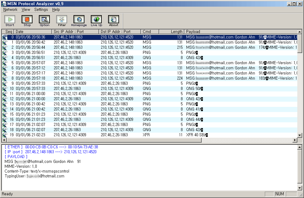 MSN Protocol Analyzer 0.9.1