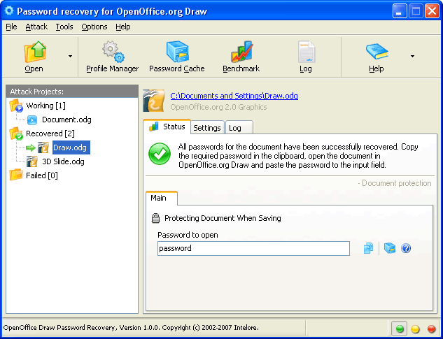 OpenOffice Draw Password Recovery