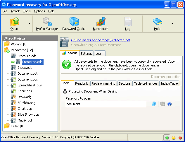 OpenOffice Password Recovery