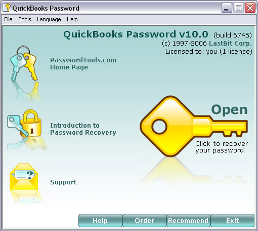 QuickBooks Password 10.0.6745
