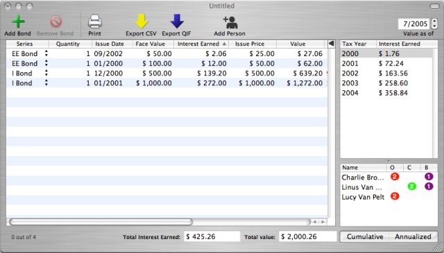 Savings Bond Tracker