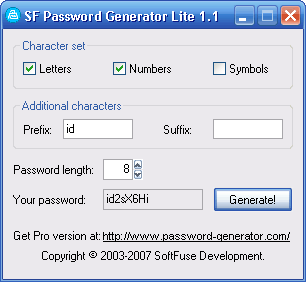 SF Password Generator Lite