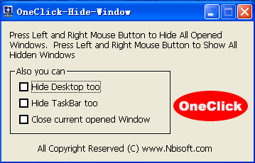 OneClick Hide Window