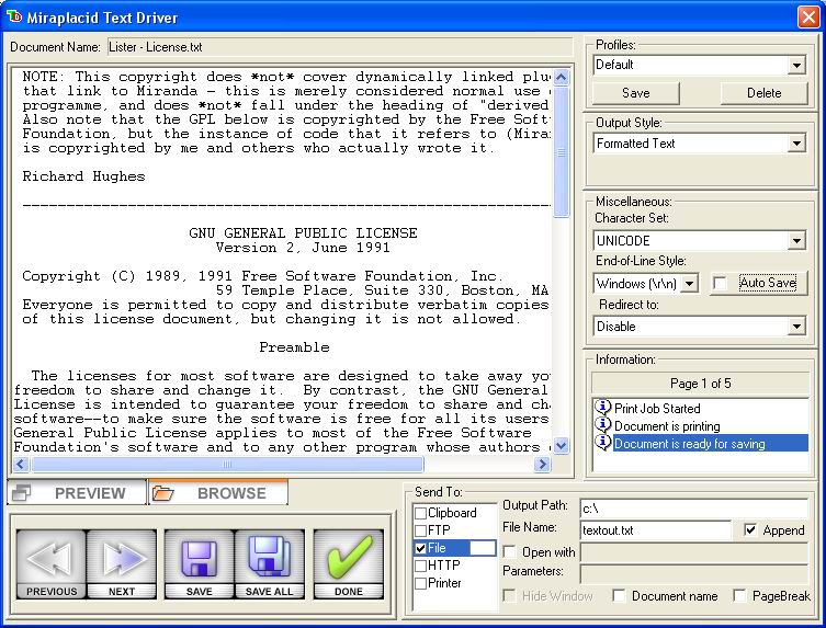 Miraplacid Text Driver Terminal Edition