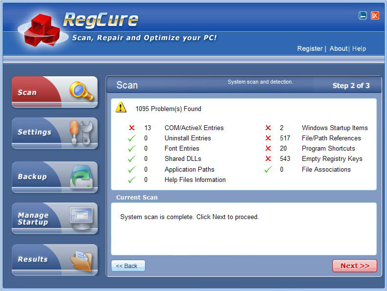 RegCure Registry Cleaner