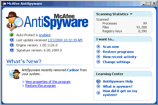 McAfee AntiSpyware