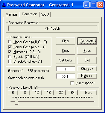 bitsoft Password Generator 1.3.0 by bitsoft- Software Download
