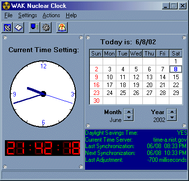Nuclear Clock 2.22 by WAK Productions- Software Download