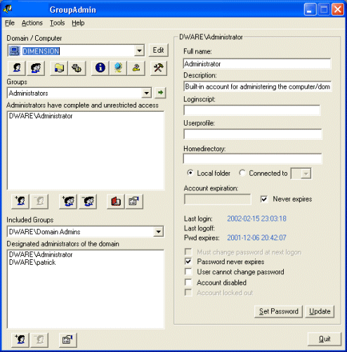 Windows GroupAdmin 3.65 by Dware solutions- Software Download