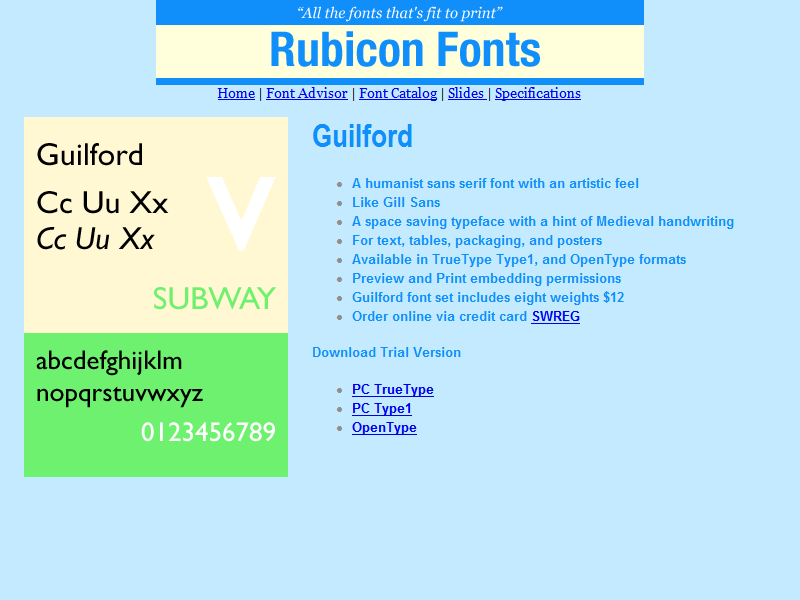 Guilford Font Type1