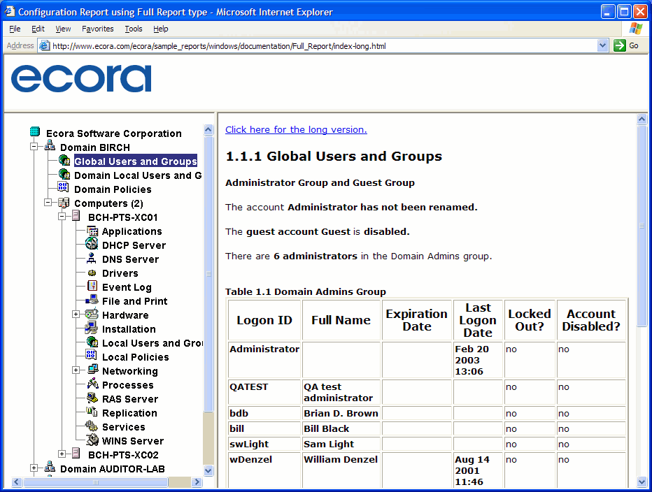 Ecora Auditor Lite for Windows 4.1