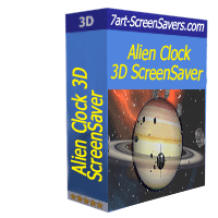 3D Alien Clock ScreenSaver for twodownload.com