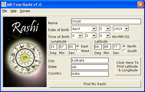 know your rashi chakra softwares Free download FreeWares