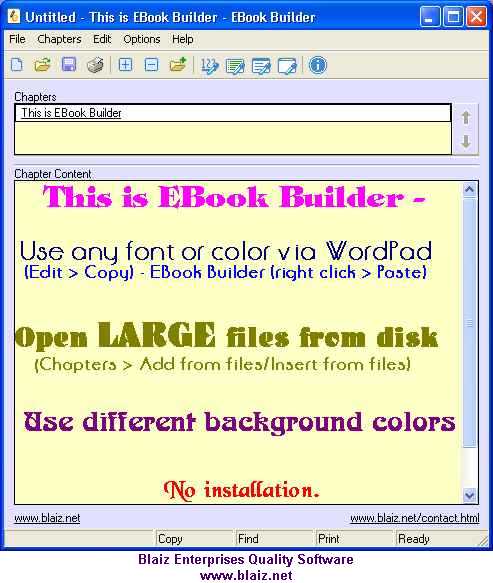 EBook Builder by Blaiz Enterprises