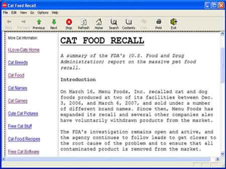 Cat Food Recall