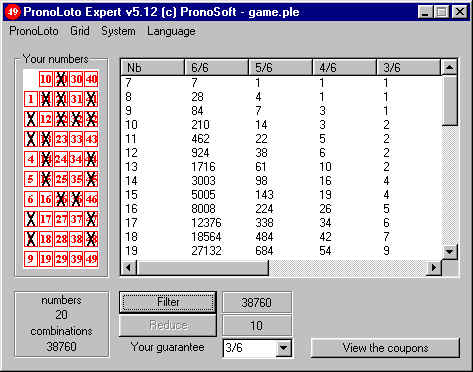 Loto 6/49 - PronoLoto Expert 5.20 by Pronosoft- Software Download
