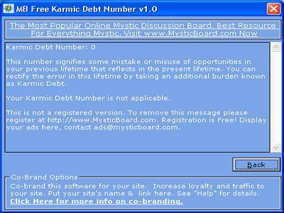 MB Free Karmic Debt Number