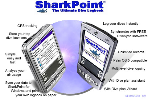 SharkPoint for Palm, the scuba dive log