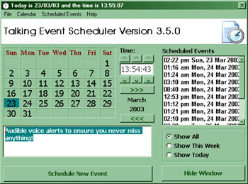 Talking Event Scheduler