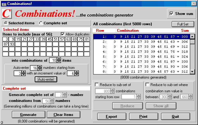 Combinations! for Windows 2.0 by Gordon Gonsalves- Software Download