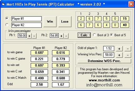 Mort Hill In Play Tennis Calculator 2.02