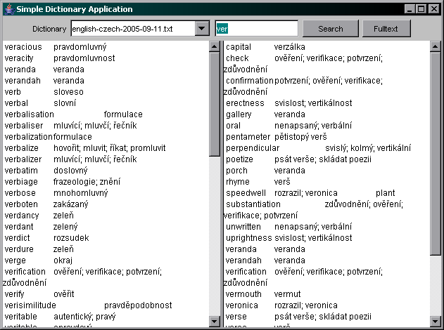 Simple dictionary applications