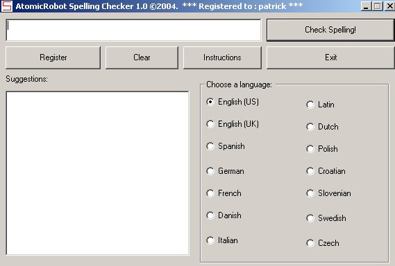 AtomicRobot Spelling Checker