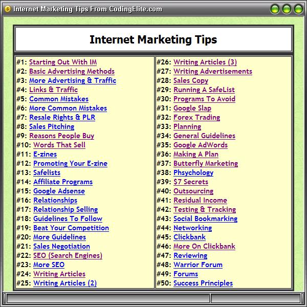 Internet Marketing Tips CE