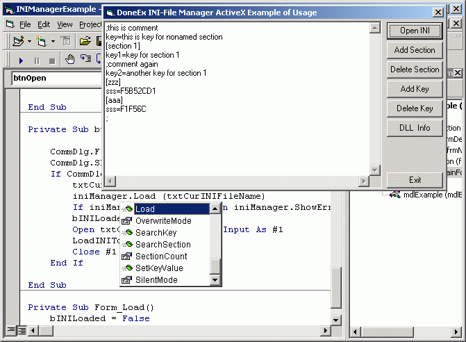 DoneEx INIFile Manager ActiveX