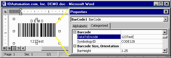 Barcode Addin for Microsoft Office 1.3