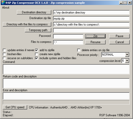 RSP Zip Compressor OCX 1.4.0