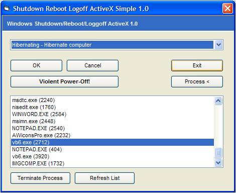 Shutdown Reboot Logoff ActiveX (OCX)