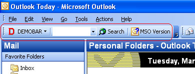 Demo toolbar for Microsoft Outlook (MSODemoToolbar).
