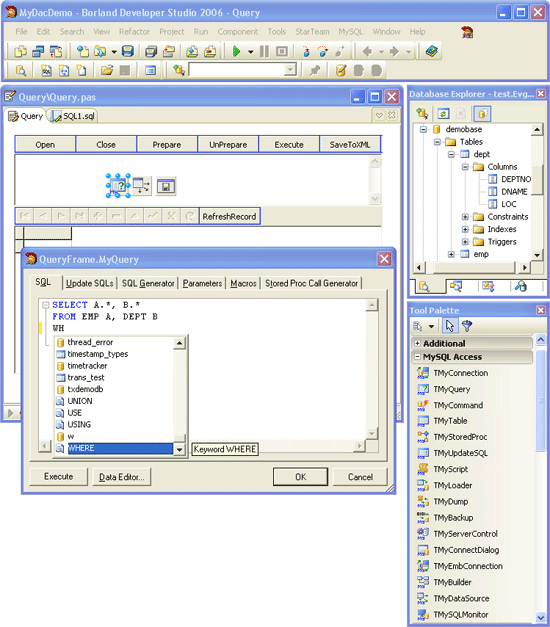 Data Access Components for MySQL