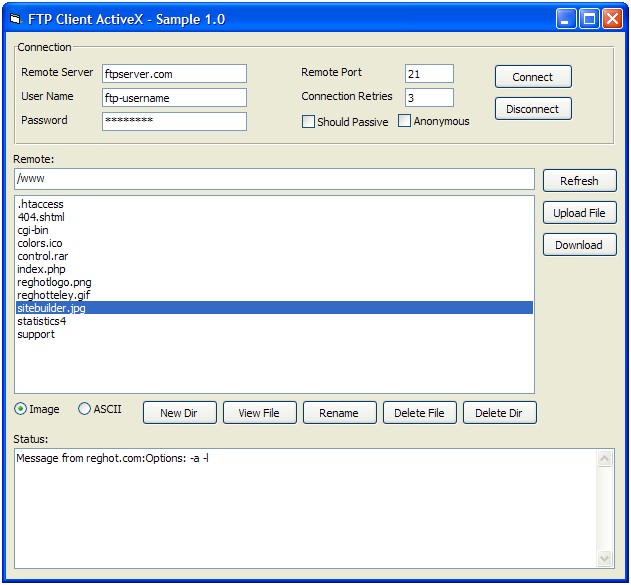 FTP Client ActiveX (OCX)