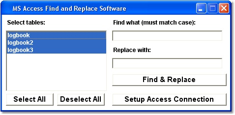 MS Access Find and Replace Software