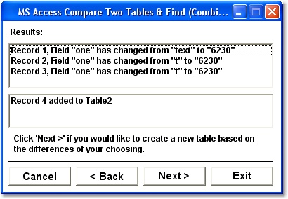 MS Access Compare Two Tables & Find (Combine, Join) Differences Software