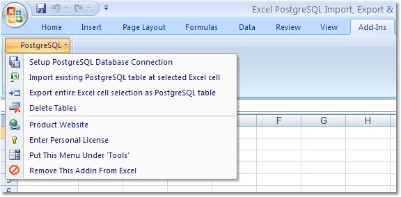 Excel PostgreSQL Import, Export & Convert Software