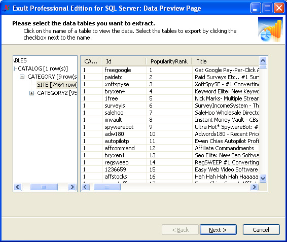 Exult Professional Edition for SQL Server