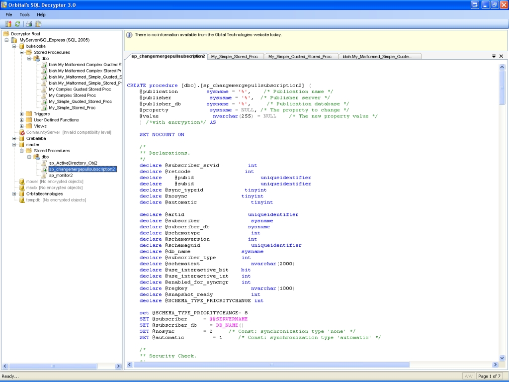 Orbital's SQL Decryptor