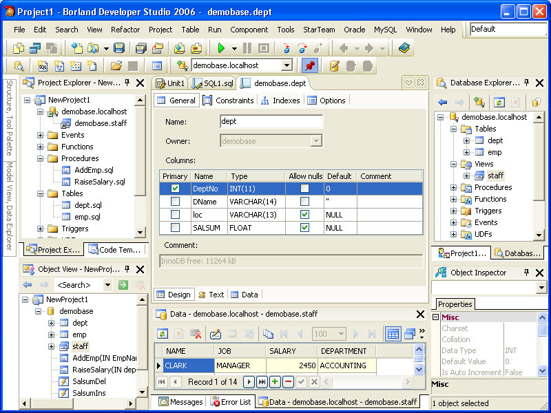 MySQL Developer Tools for Delphi 2006