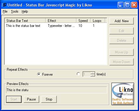 Status Bar Javascript Magic