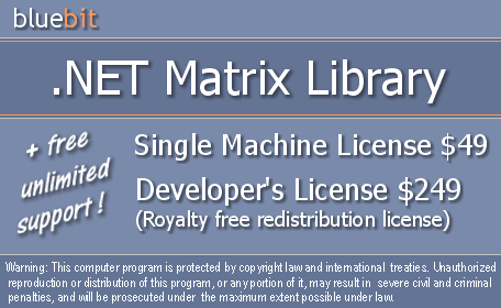 .NET Matrix Library 32bit Developer
