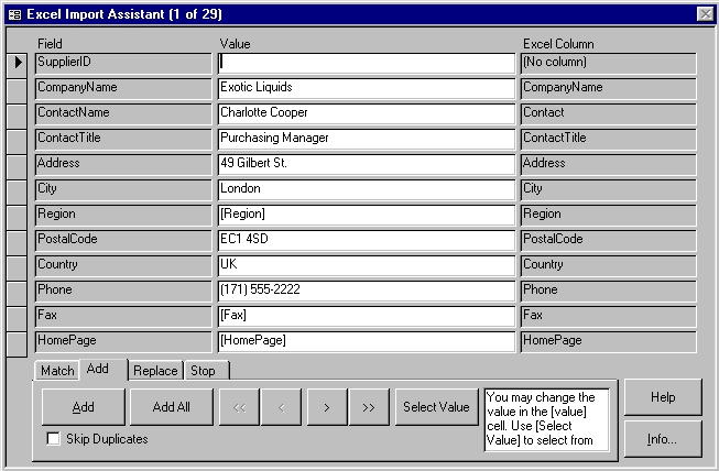 4TOPS Excel Import for MS Access 2000