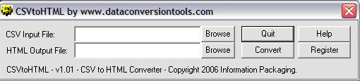 DataConversionTools.com CSVtoHTML Converter 1.01