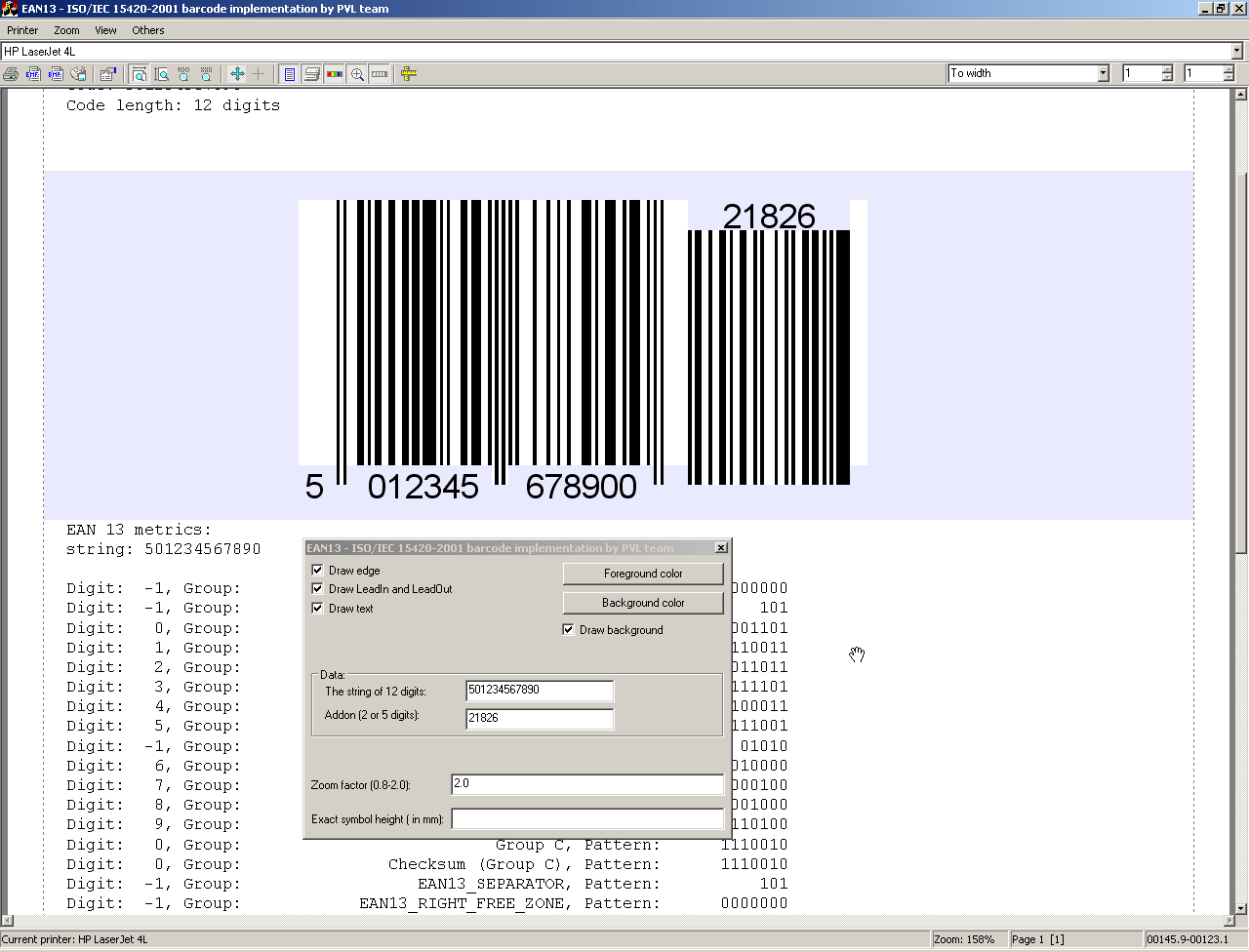 EAN13 barcode source code 1.0.0.0