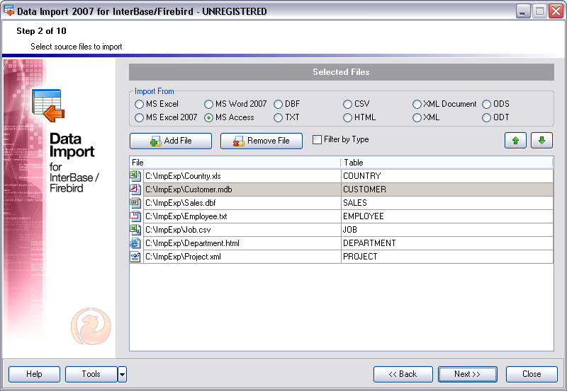 Import for me. Ems data comparer. Утилита для администрирования баз данных Firebird. Interbase. Типы Interbase
