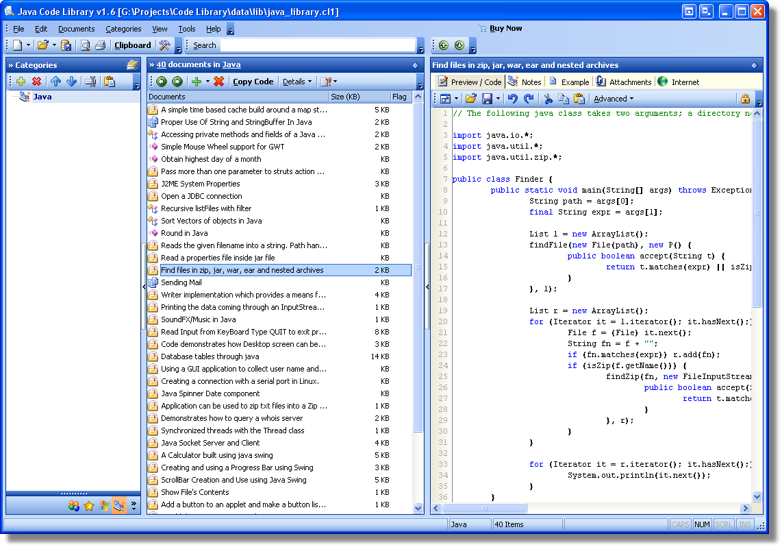 Java Code Library